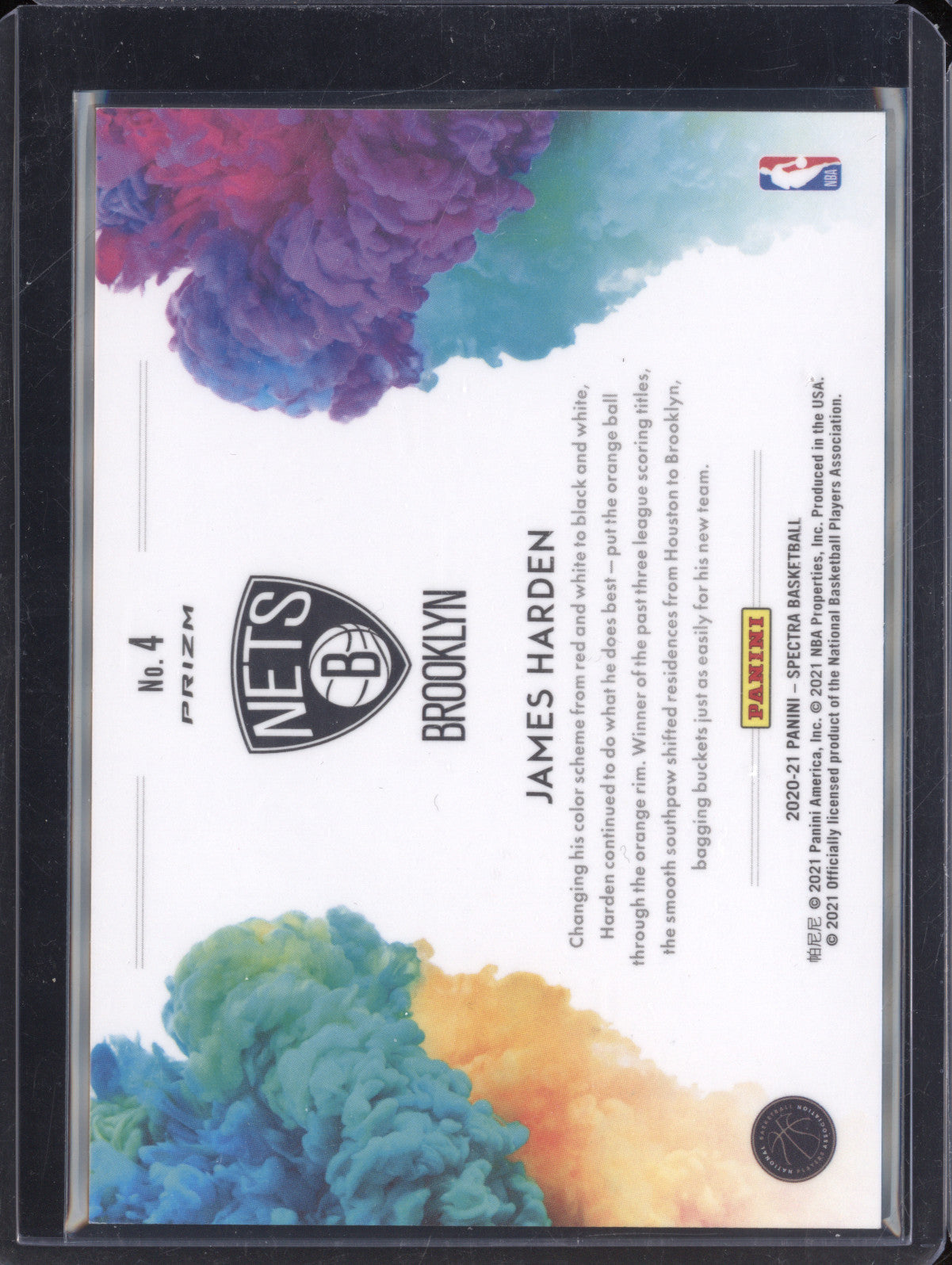 James Harden 2020-21 Panini Spectra 4 Color Blast