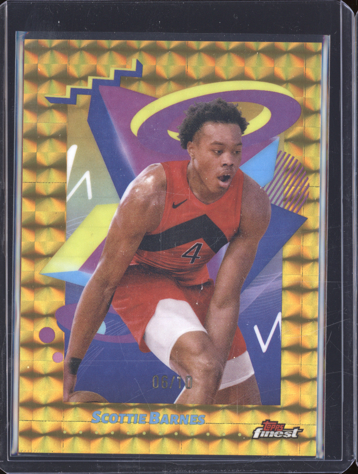 Scottie Barnes 2024-25 Topps Finest 292 Gold Geometric 06/10