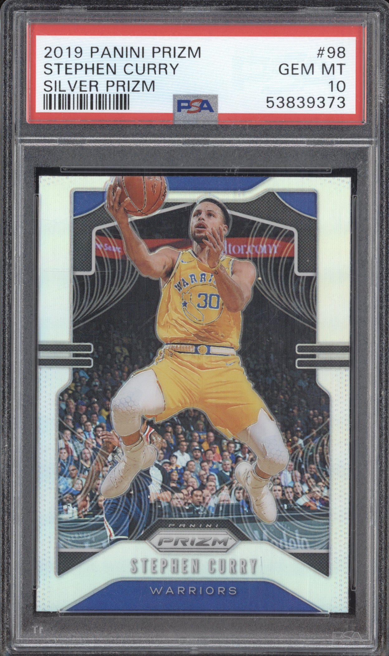 Stephen Curry 2019-20 Panini Prizm 98 Silver PSA 10