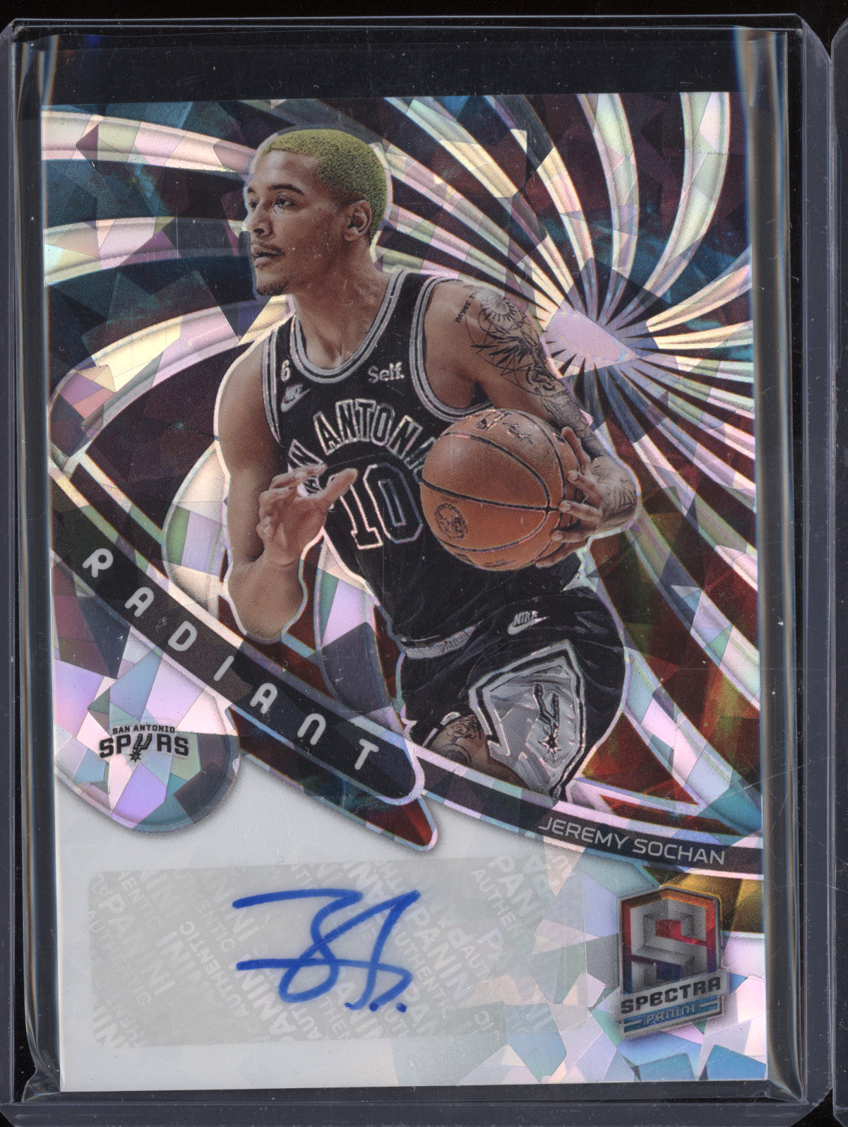 Jeremy Sochan 2022-23 Panini Spectra RS-SOC Radiant Auto Astral RC 23/49