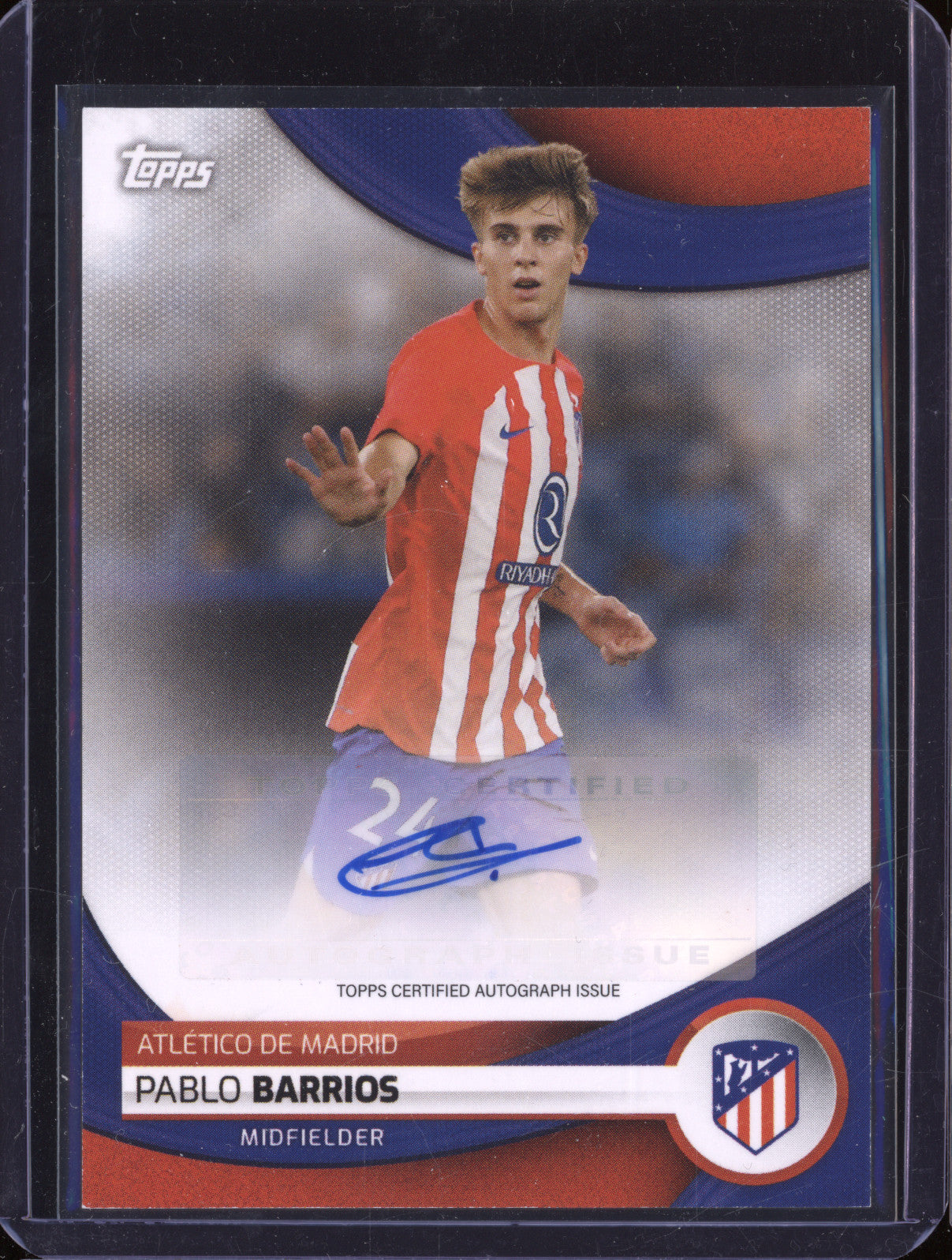Pablo Barrios 2023-24 Topps Athletico de Madrid Team Set AU-PB Autograph
