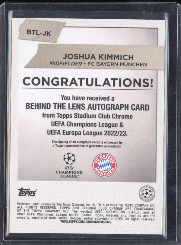 Joshua Kimmich 2022/23 Topps Stadium Club Chrome BTL-JK Behind the Lens Autograph