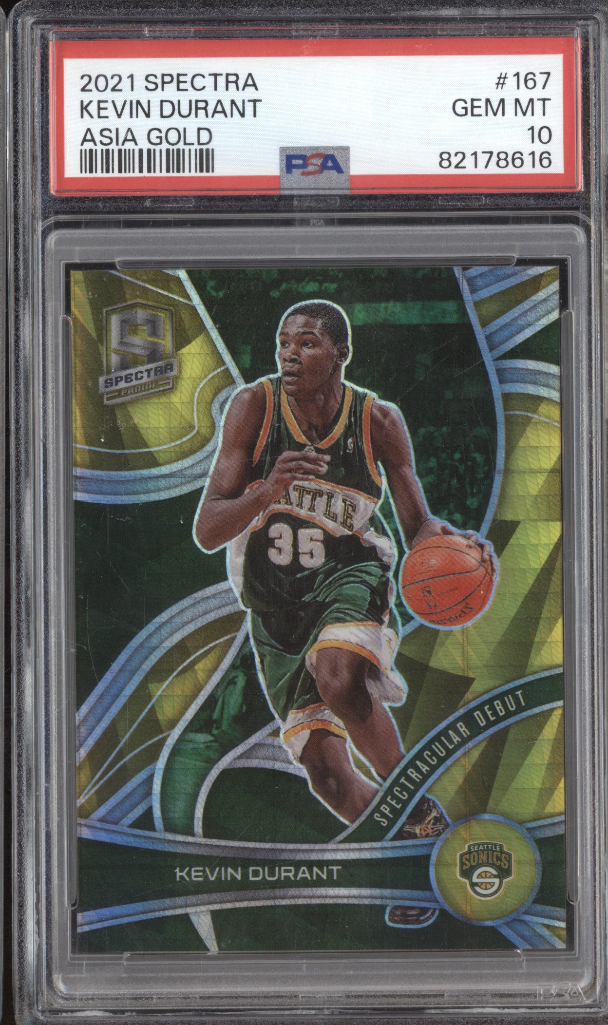 Kevin Durant 2021-22 Panini Spectra 167 Asia Gold 8/10 PSA 10
