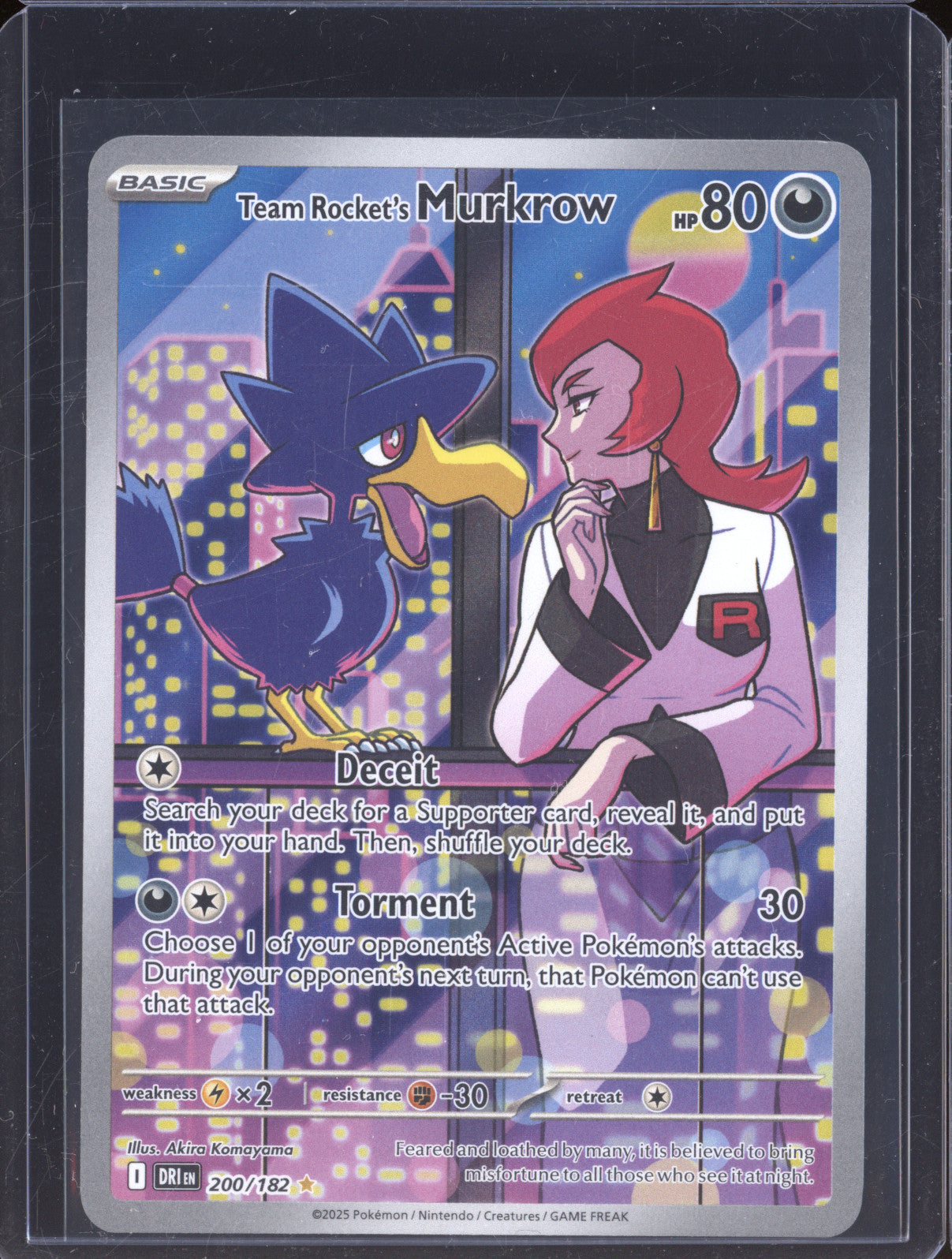 Team Rocket's Murkrow 2025 Pokemon Destined Rivals 200/182 Illustration Rare