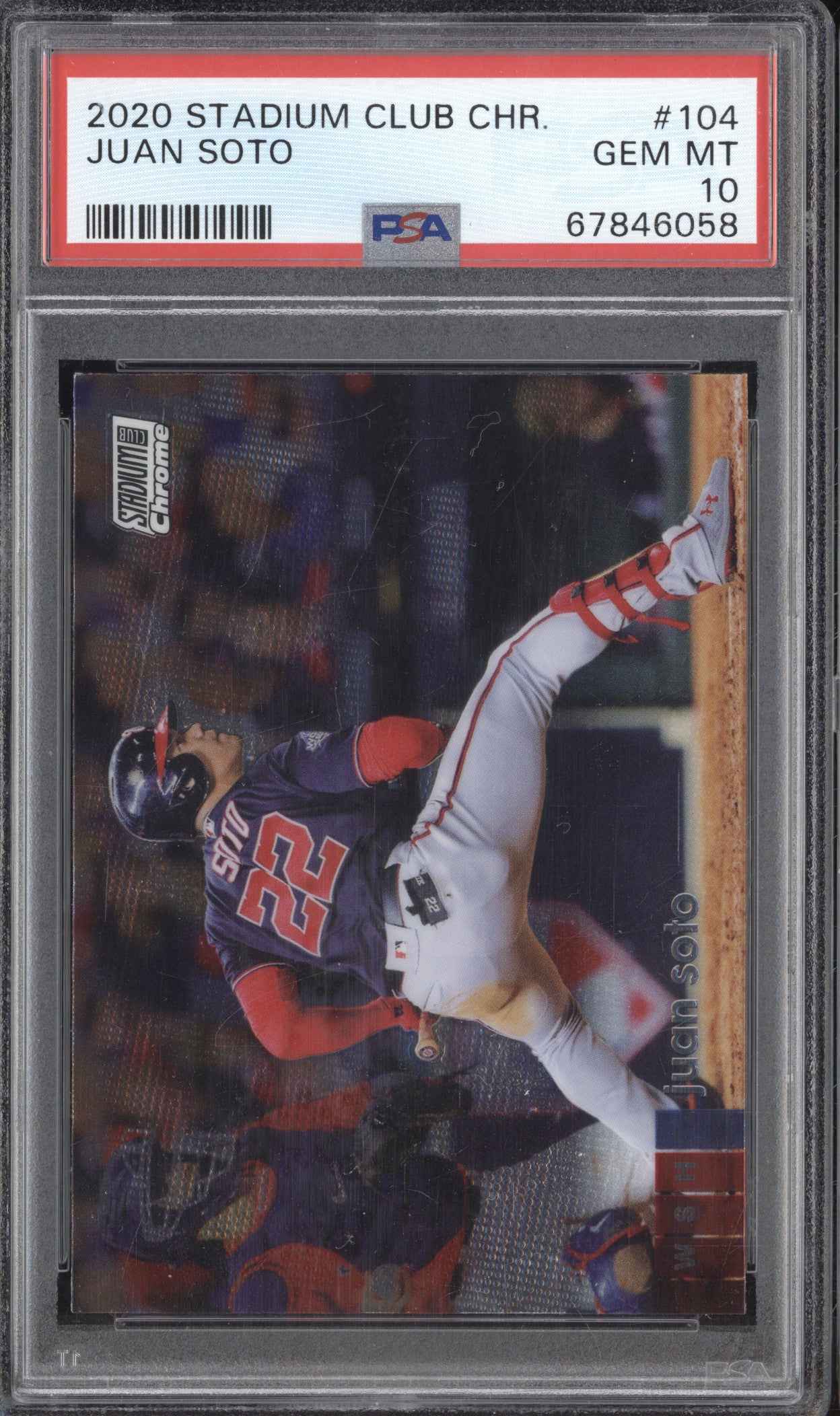 Juan Soto 2020 Topps Stadium Club Chrome 104 PSA 10