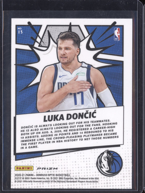 Luka Doncic 2020-21 Panini Donruss Optic 13 My House Purple