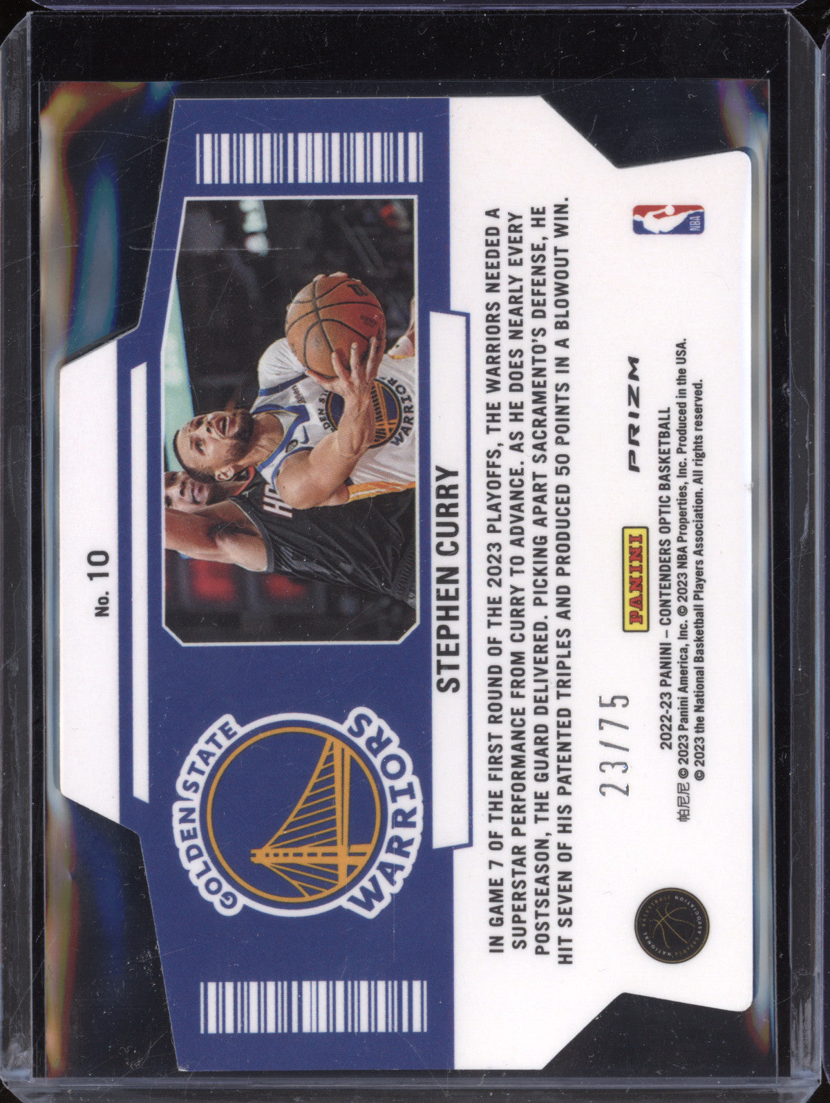Stephen Curry 2022-23 Panini Contenders Optic Superstars Blue Cracked Ice 23/75