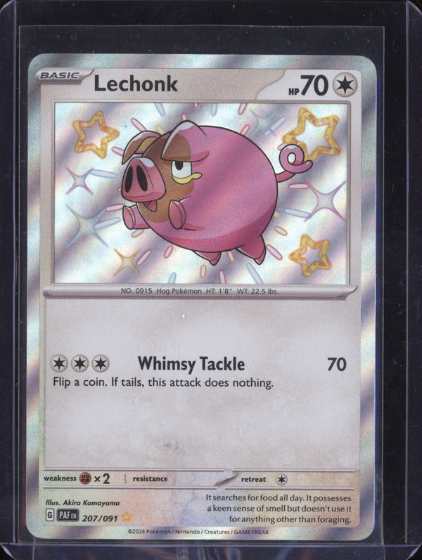 Lechonk 2024 Pokemon Paldean Fates 207/091 Shiny Holo