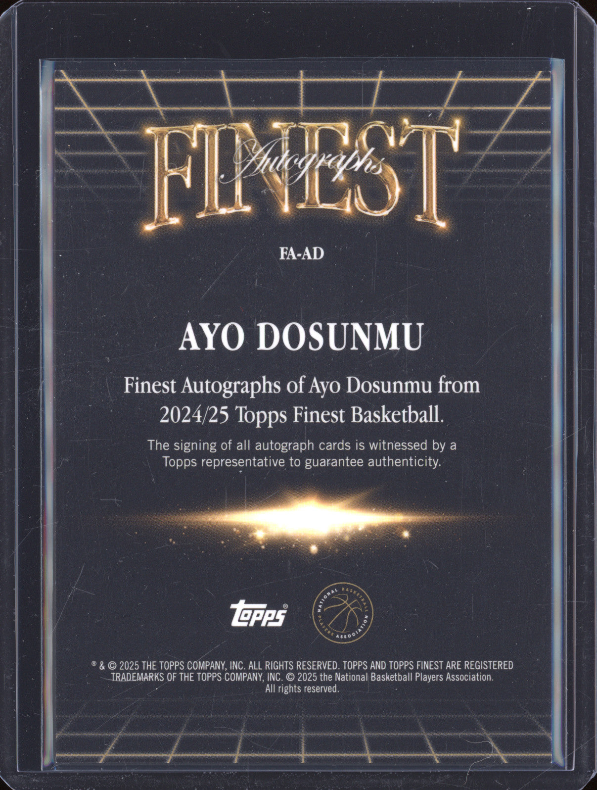 Ayo Dosunmu 2024-25 Topps Finest FA-AD Finest Autograph Refractors Black  20/25