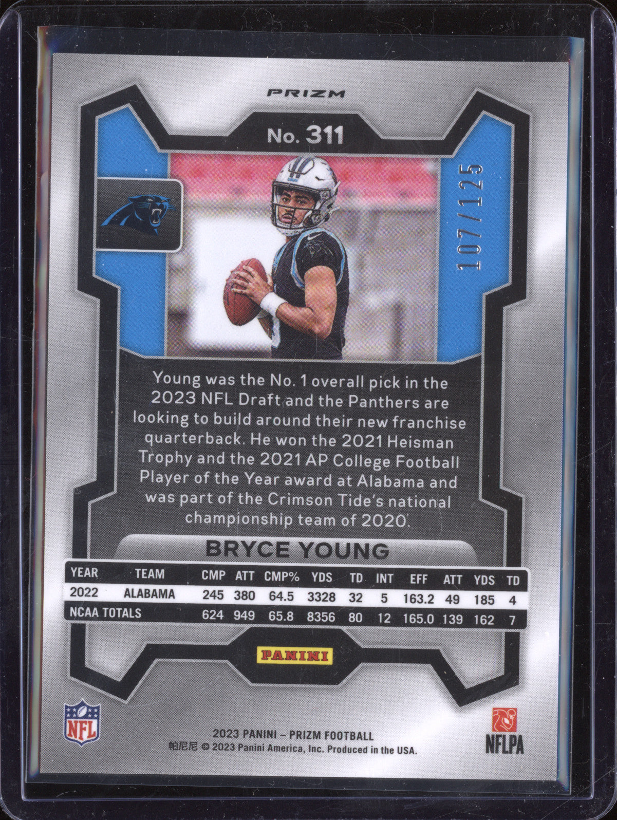 Bryce Young 2023 Panini Prizm 311 Purple 107/125