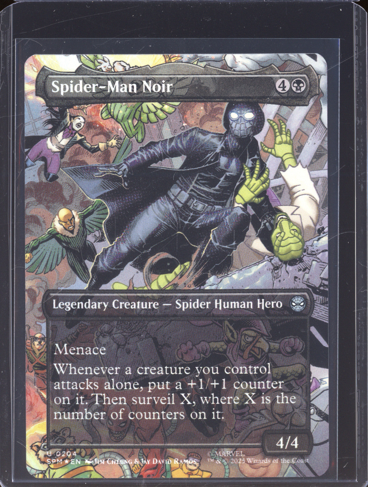 2025 Magic The Gathering Marvel Spider-Man U 204 Spider-Man Noir Foil Borderless