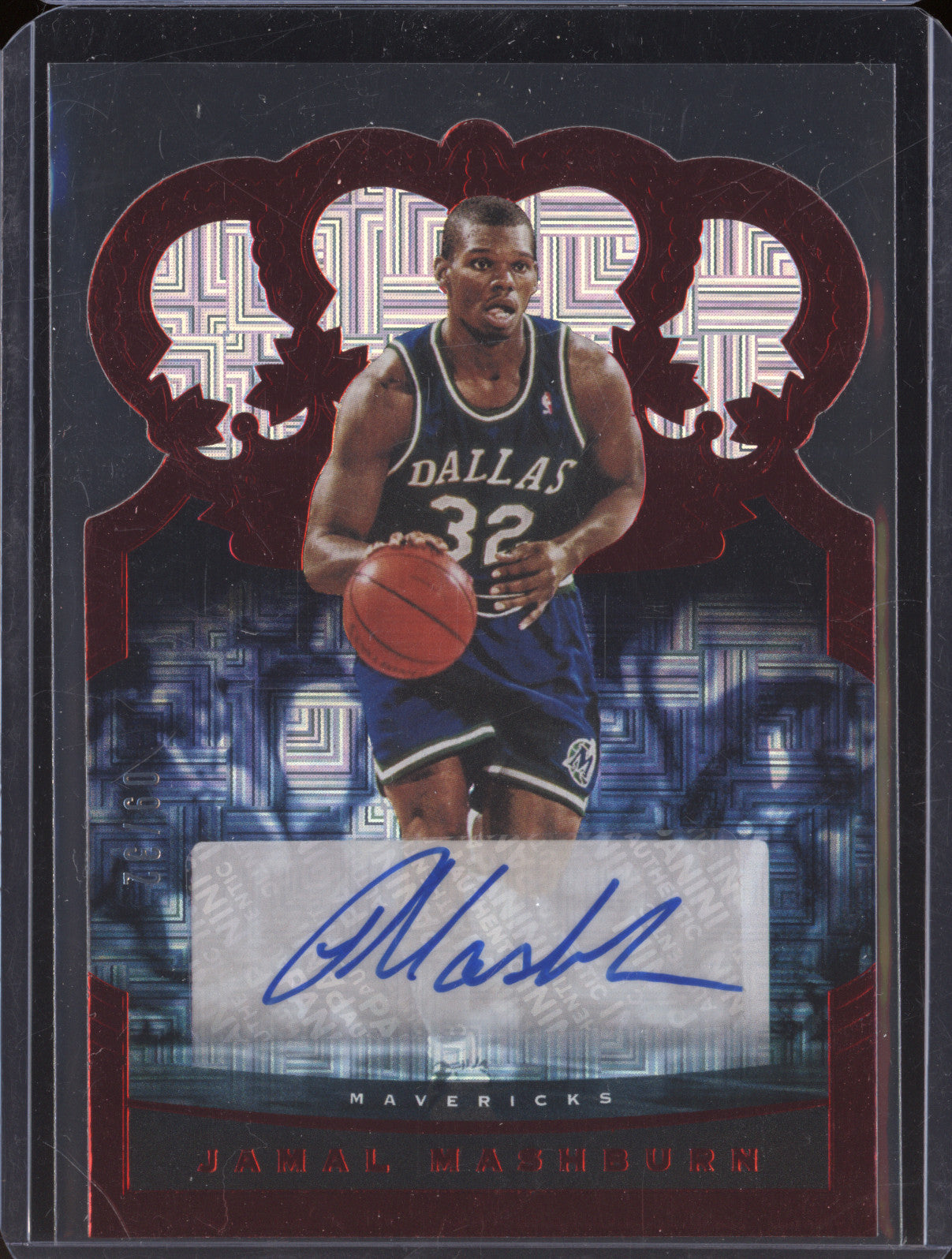Jamal Mashburn 2020-21 Panini Crown Royale CA-JMB Asia Red Auto 09/32