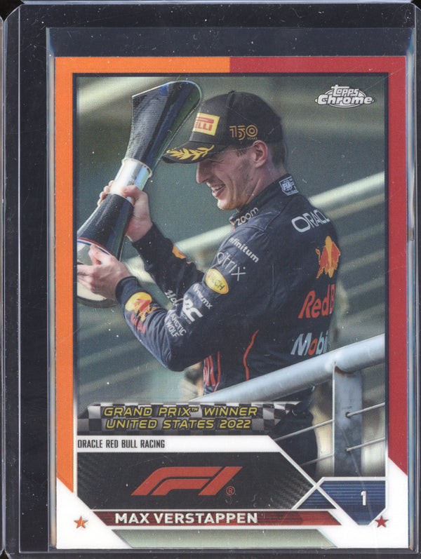 Max Verstappen 2023 Topps Chrome F1 162 Orange Red Refractor