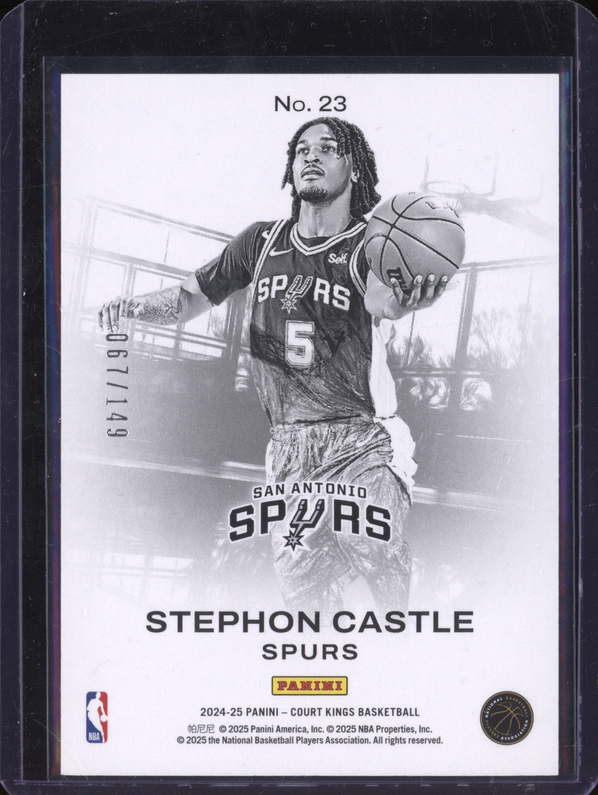 Stephon Castle 2024-25 Panini Court Kings 23 Works in Progress Ruby RC 67/149