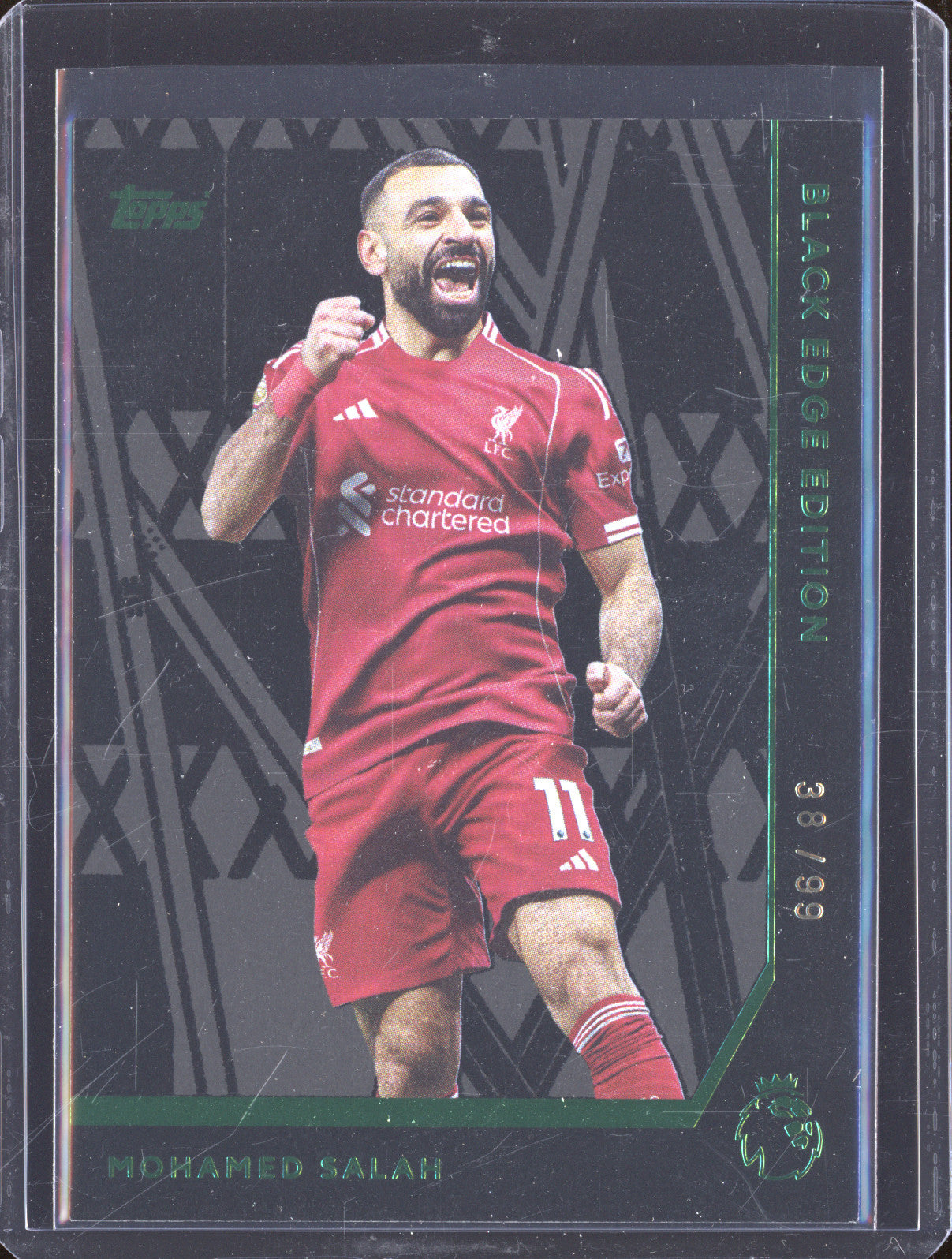 2025-26 Topps Premier League BE 24 Mohamed Salah Black Edge Edition 38/99
