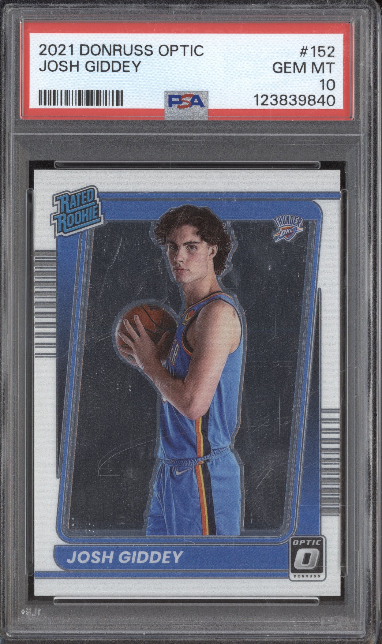 2021 Donruss Optic Donruss Optic 152 Josh Giddey RC PSA 10