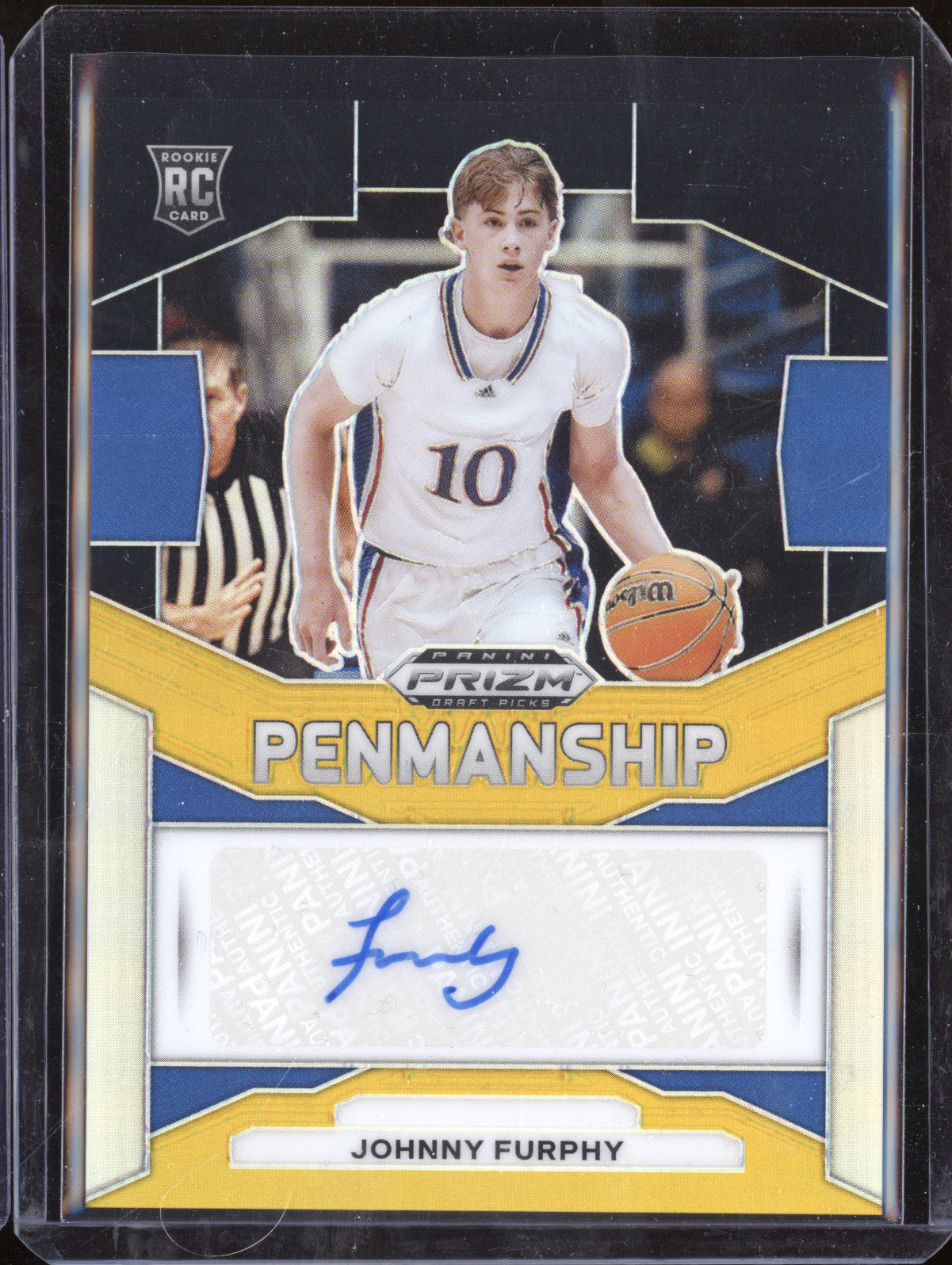 Johnny Furphy 2024 Panini Prizm Draft Picks P-JFP Penmanship Black Gold RC 4/5