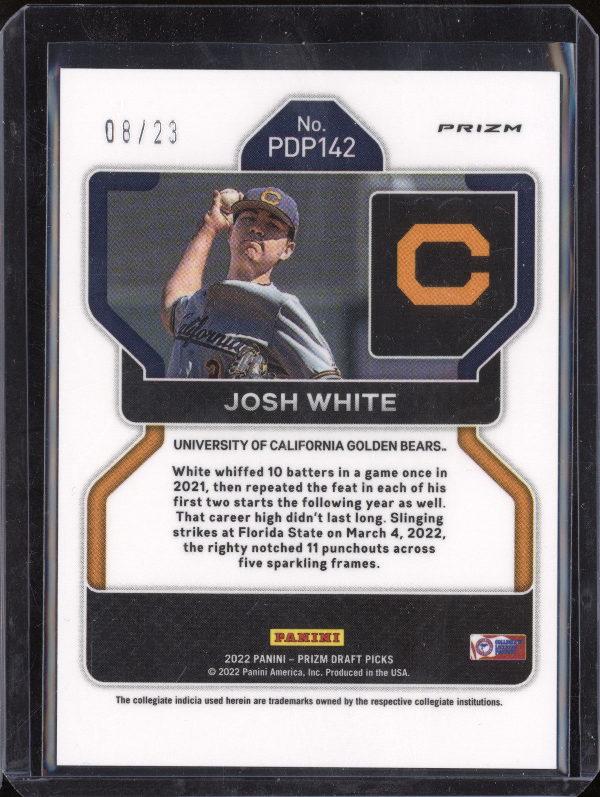 Josh White 2022 Panini Prizm Draft Picks PDP142 Burgundy Cracked Ice 8/23
