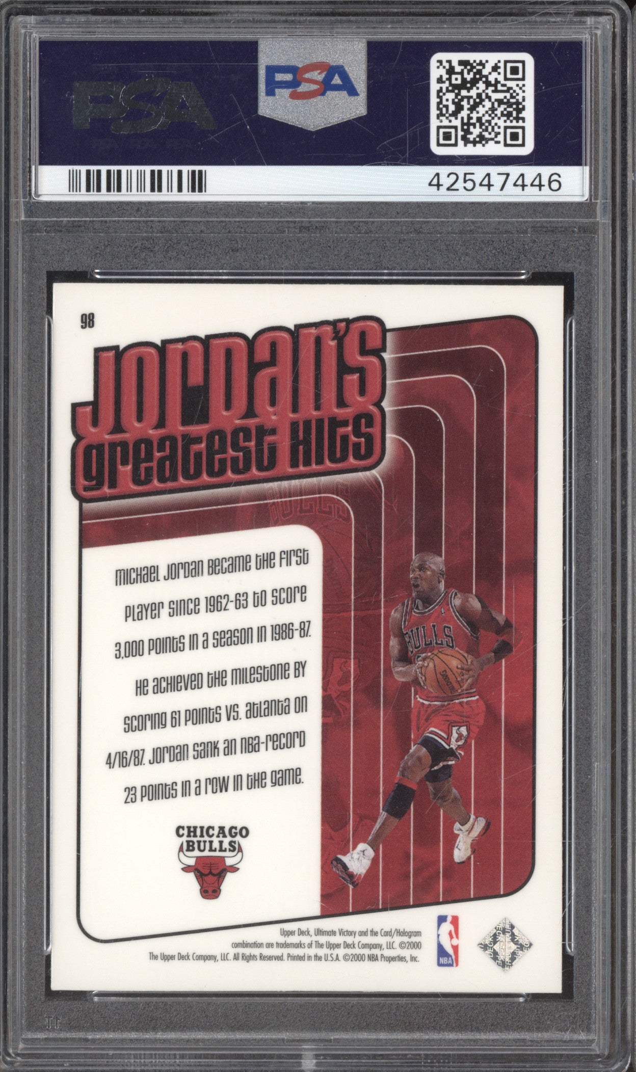 1999 Upper Deck Ultimate Victory 98 Michael Jordan PSA 8