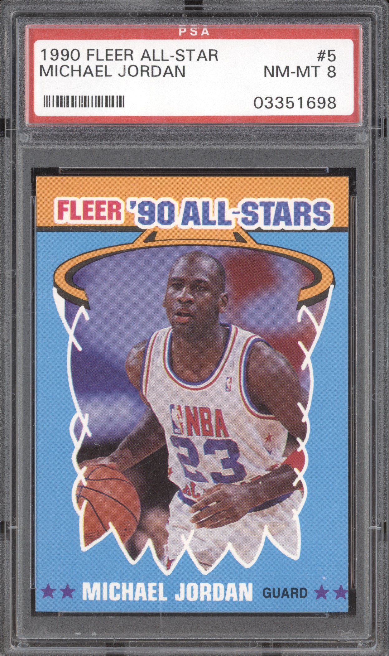 1990 Fleer All-Stars 5 Michael Jordan PSA 8
