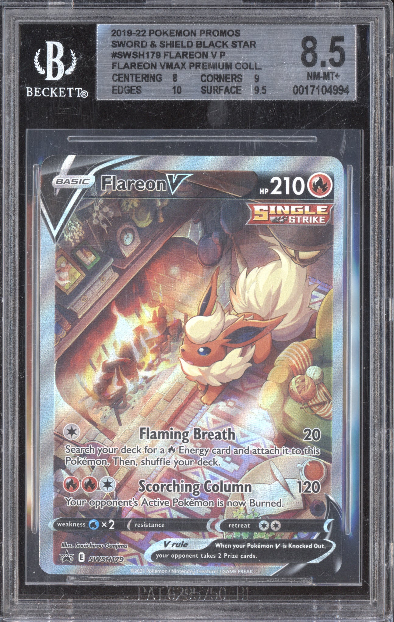 Flareon V 2021 Pokemon Sword & Shield Promos SWSH179 Alternate Art BGS 8.5