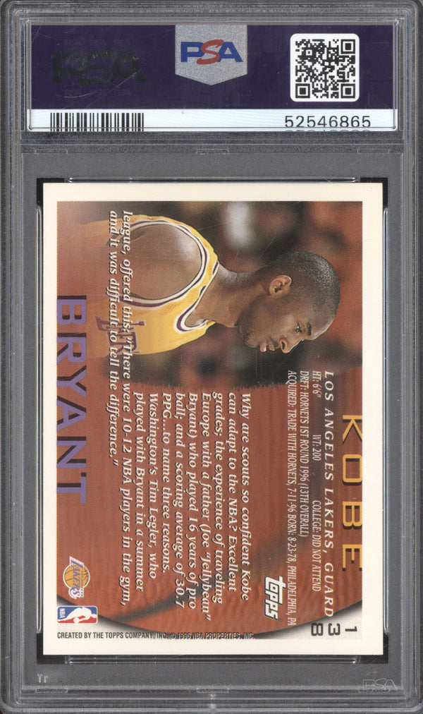 Kobe Bryant 1996-97 Topps  138 RC PSA 9