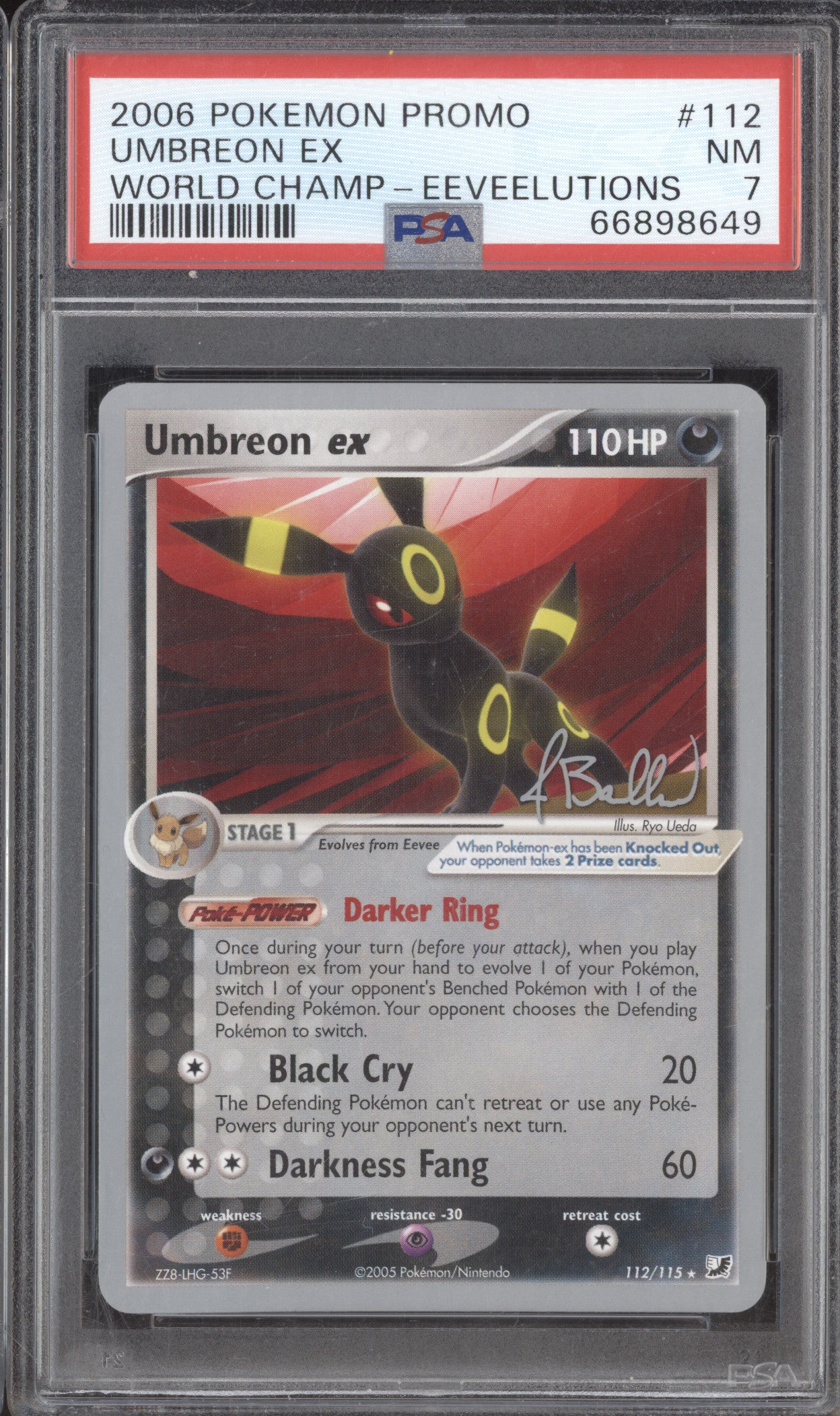 2006 Pokemon Unseen Forces 112/115 Umbreon ex World Champ Eeveelutions PSA 7