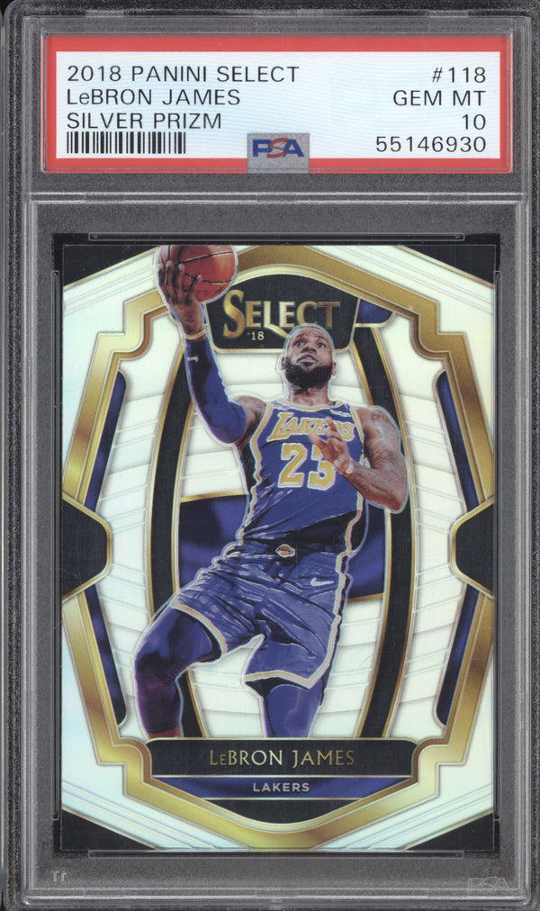 LeBron James 2018-19 Panini Select 118 Silver PSA 10