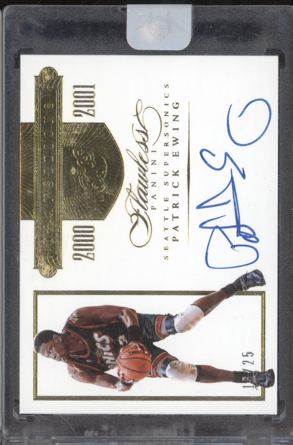 Patrick Ewing 2015-16 Panini Flawless TR-PE3 Transitions Auto 16/25
