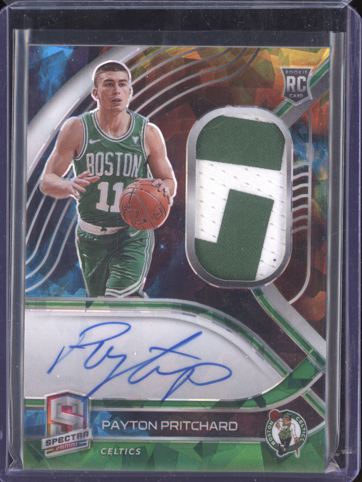 Payton Pritchard 2020-21 Panini Spectra 206 Rookie Patch Auto RC 32/35