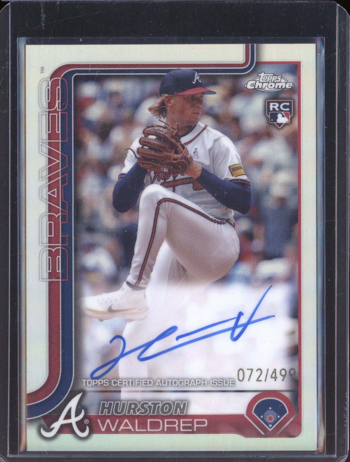 Hurston Waldrep 2025 Topps Chrome RA-HW Rookie Auto RC