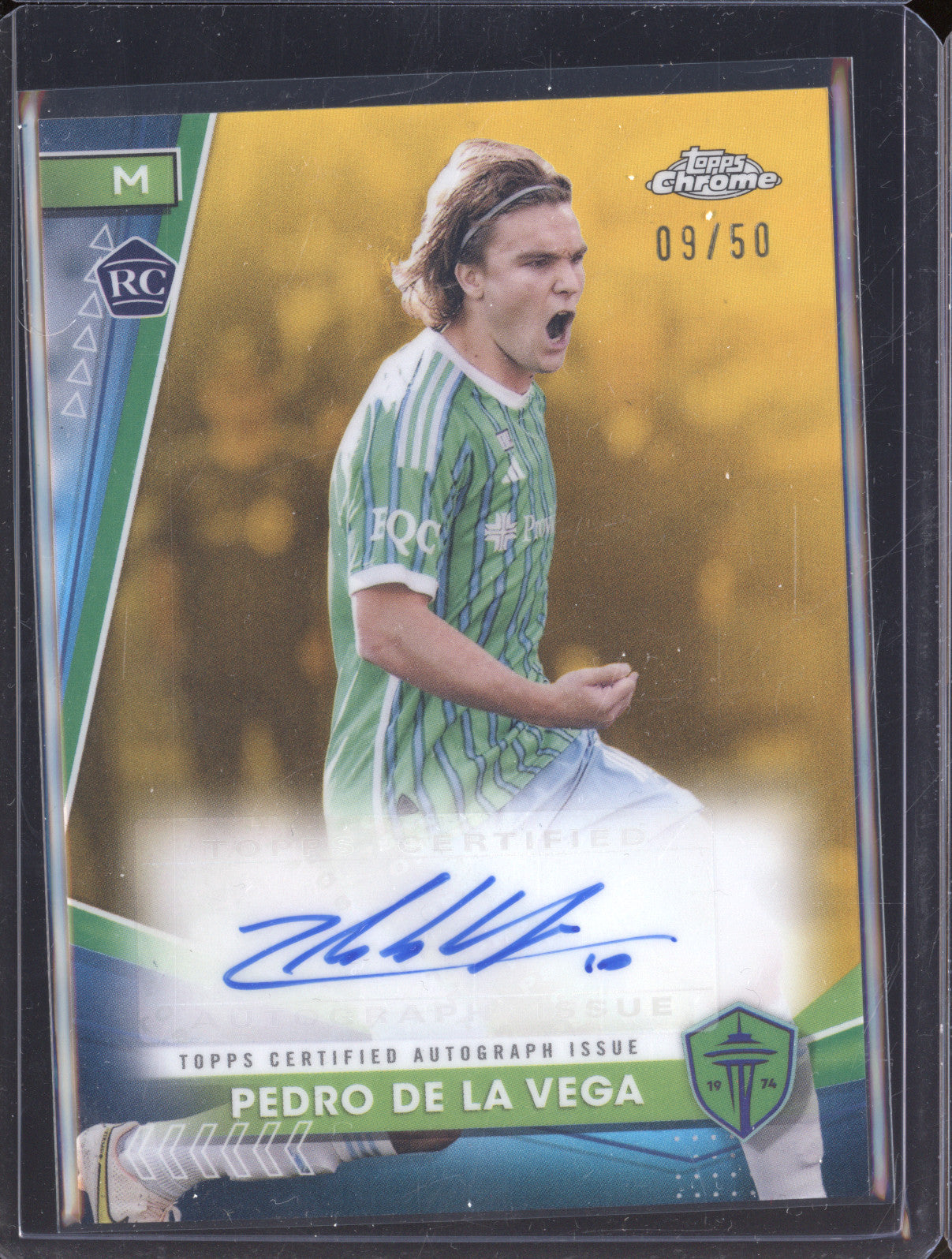 Pedro De La Vega 2024 Topps Chrome MLS CA-PV Autograph Gold RC 9/50