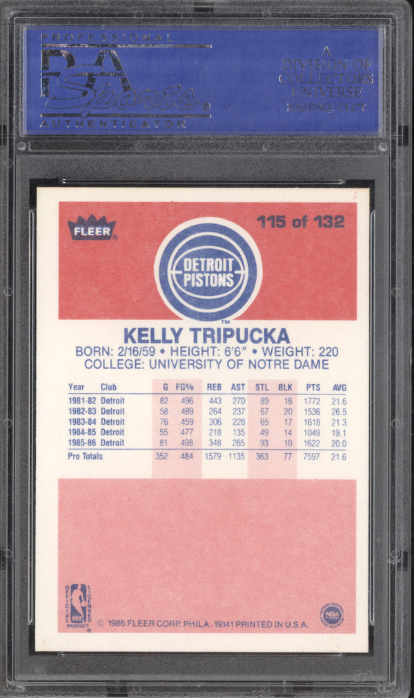 Kelly Tripucka 1986-87 Fleer  115 PSA 8