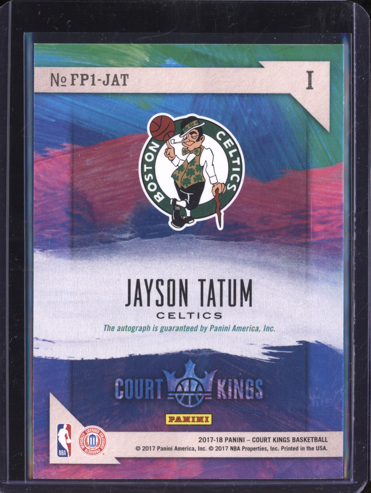 Jayson Tatum 2017-18 Panini Court Kings FP1-JAT Freshpaint Auto