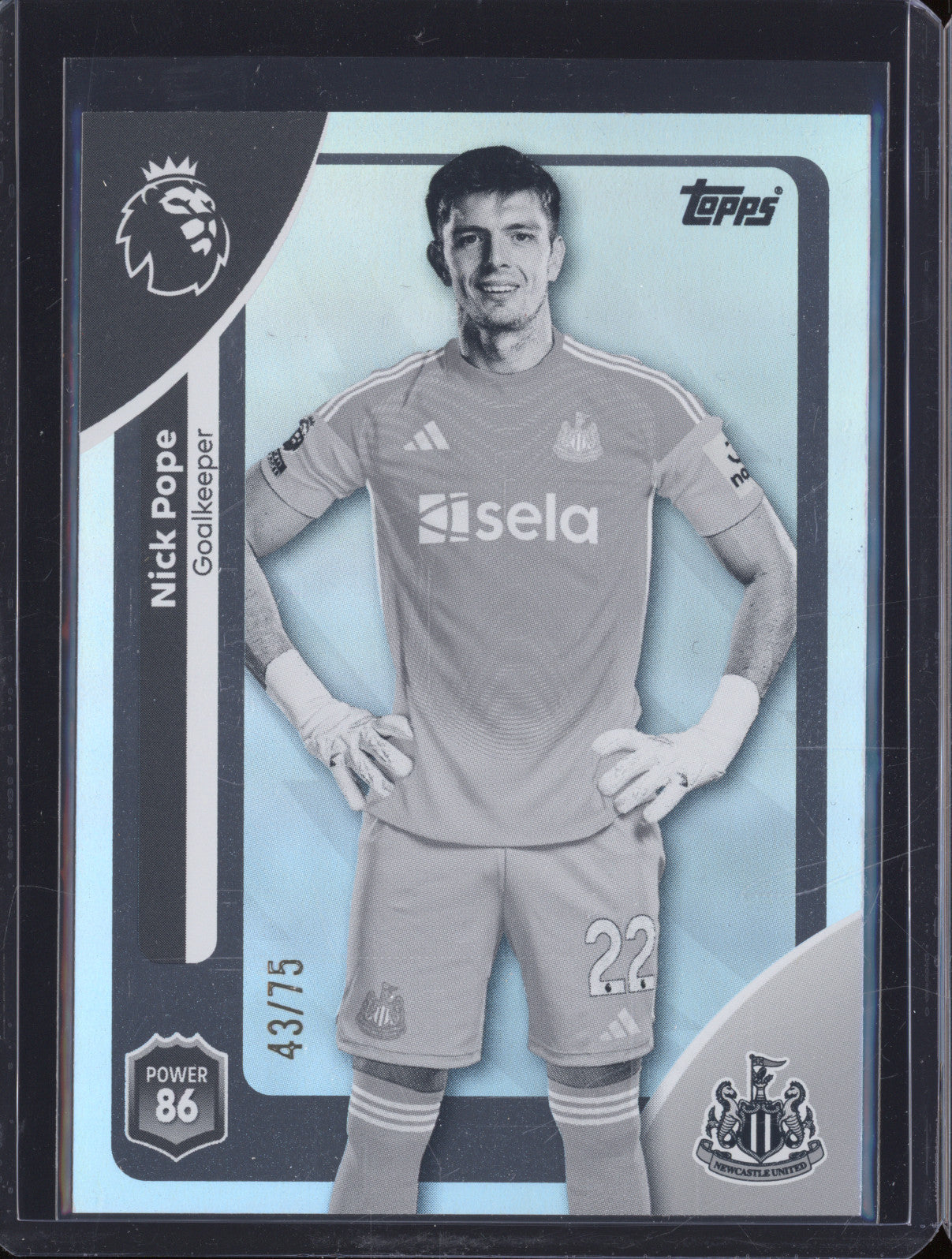 2025-26 Topps Premier League 218 Nick Pope Black & White Sparkle 43/75