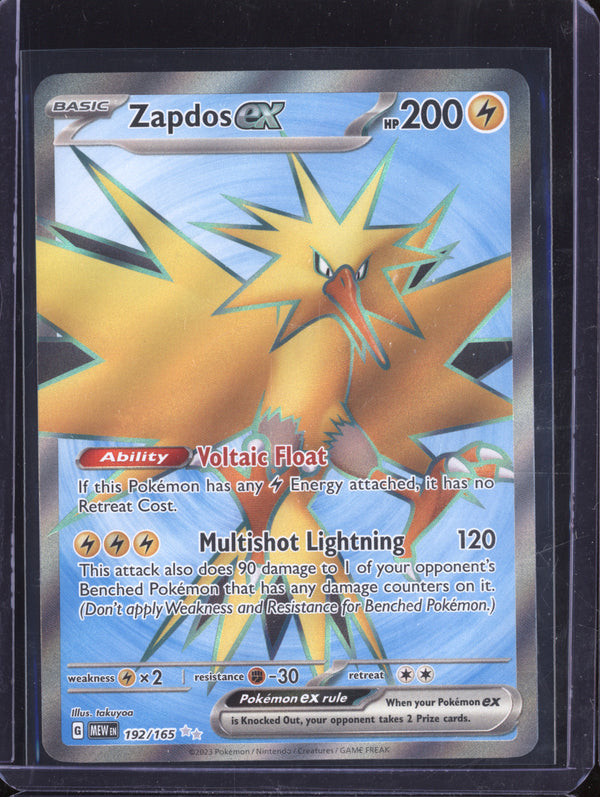 Zapdos ex 2023 Pokemon 151 192/165 Ultra Rare