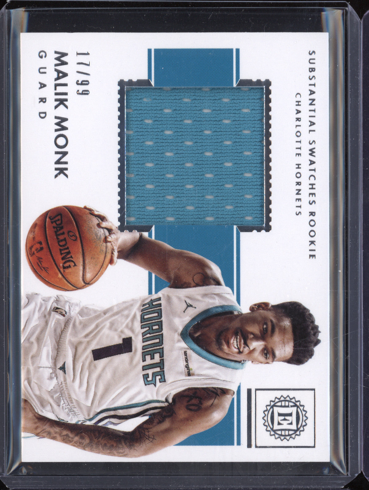 Malik Monk 2017-18 Panini Encased SR-MMK Substantial Swatches RC 17/99