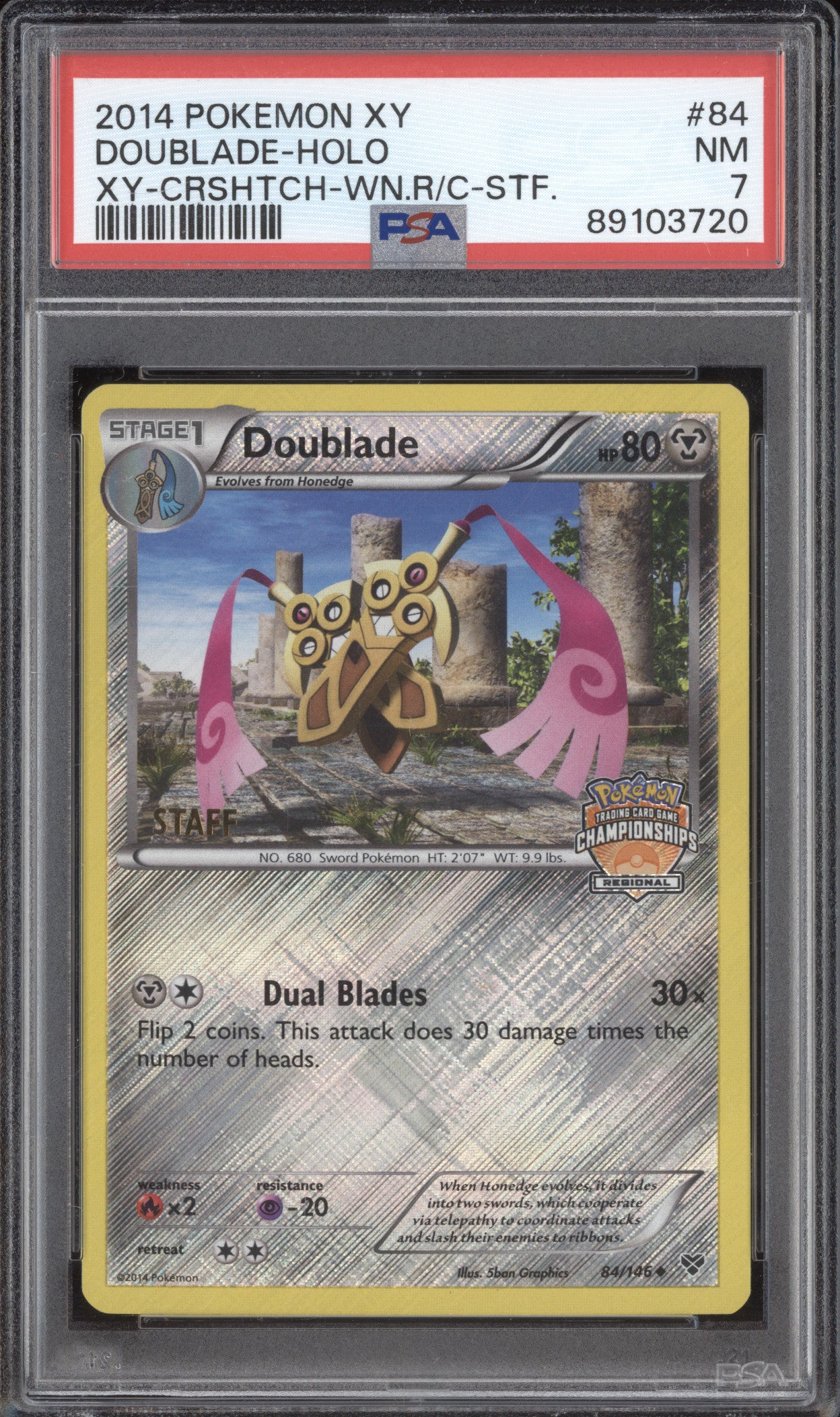 Doublade Holo  Pokemon XY 84/146 2014 Winter Regional Championships Staff PSA 7