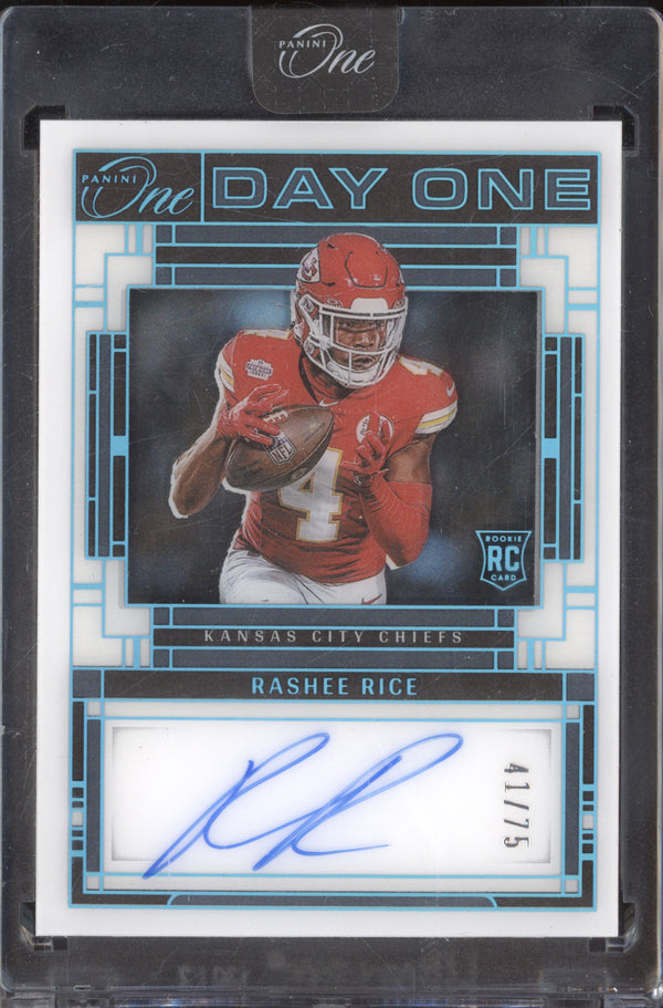 Rashee Rice 2023 Panini One 112 Day One Auto Blue RC 41/75