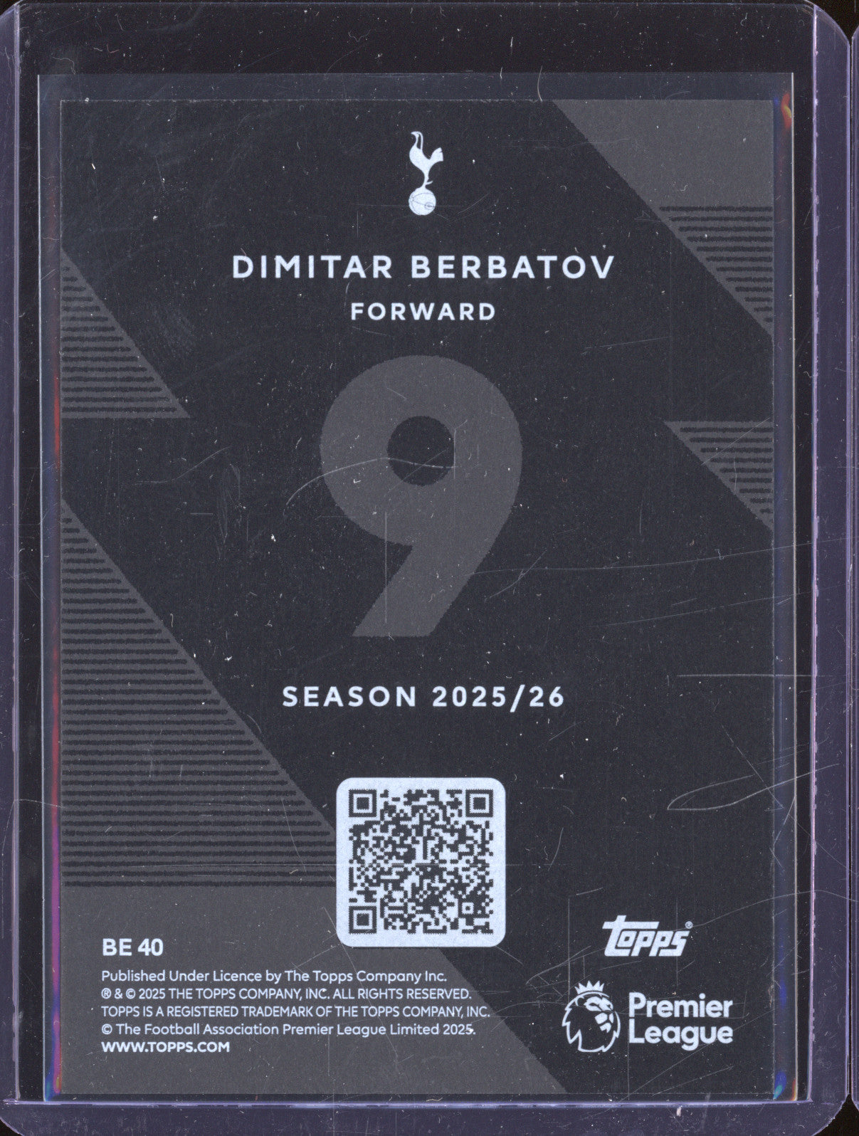 Dimitar Berbatov 2025-26 Topps Premier League BE 40 Black Edge