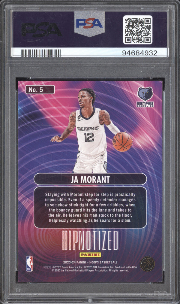 Ja Morant 2023-24 Panini Hoops 5 Hipnotized PSA 10