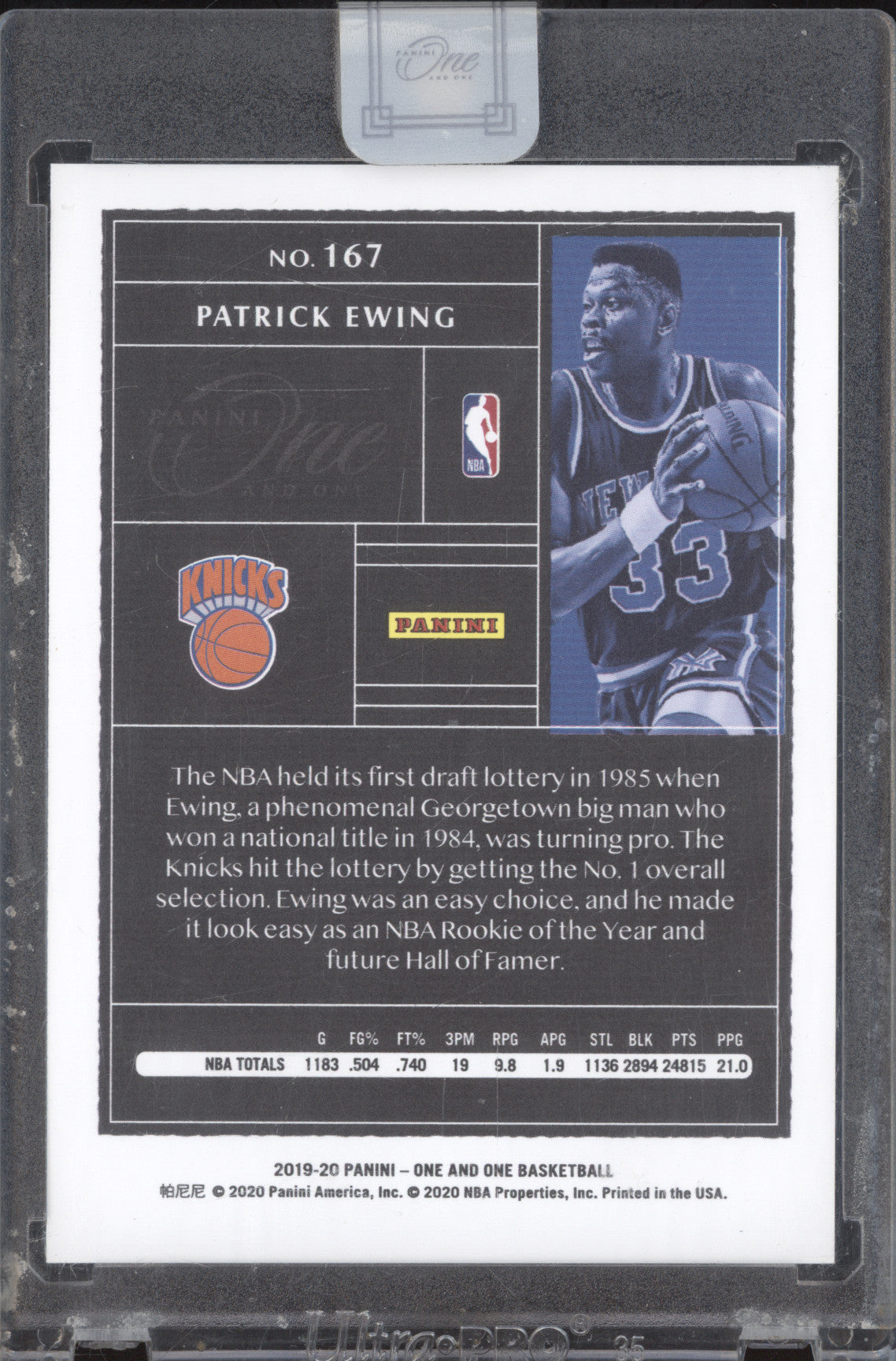 Patrick Ewing 2019-20 Panini One and One 167 Blue 22/25