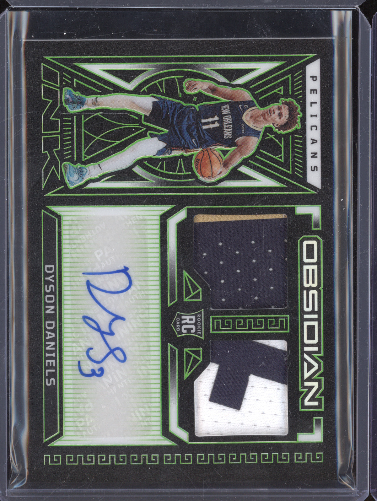 Dyson Daniels 2022-23 Panini Obsidian RJI-NDD Rookie Jersey Ink Green RC 13/25