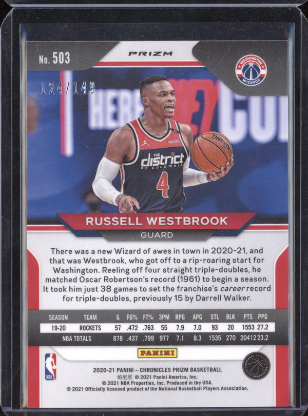 Russell Westbrook 2020-21 Panini Chronicles 503 Red 124/149