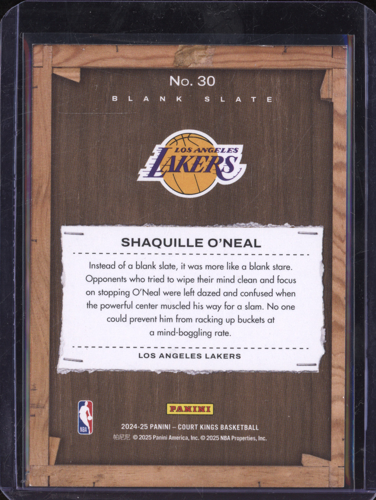 Shaquille O'Neal 2024-25 Panini Court Kings 30 Blank Slate