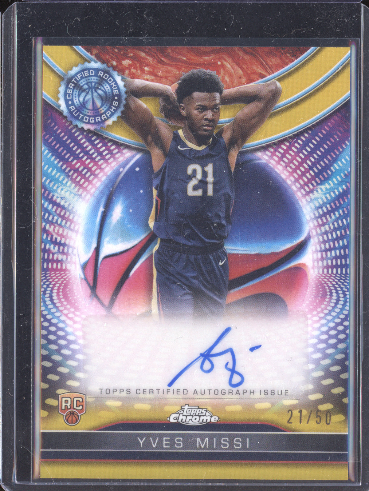 Yves Missi 2024-25 Topps Chrome TCRA-YM Certified Rookie Auto Gold RC 21/50