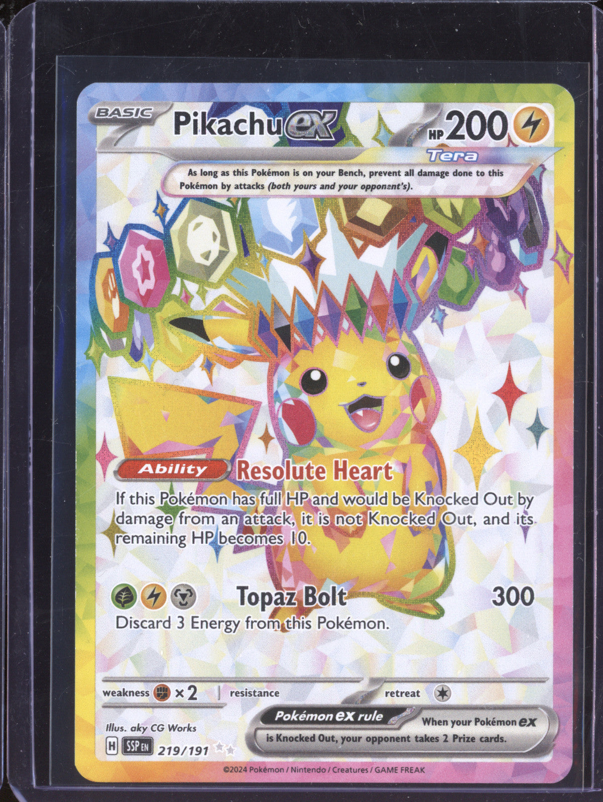 Pikachu ex 2024 Pokemon Surging Sparks 219/191 Ultra Rare