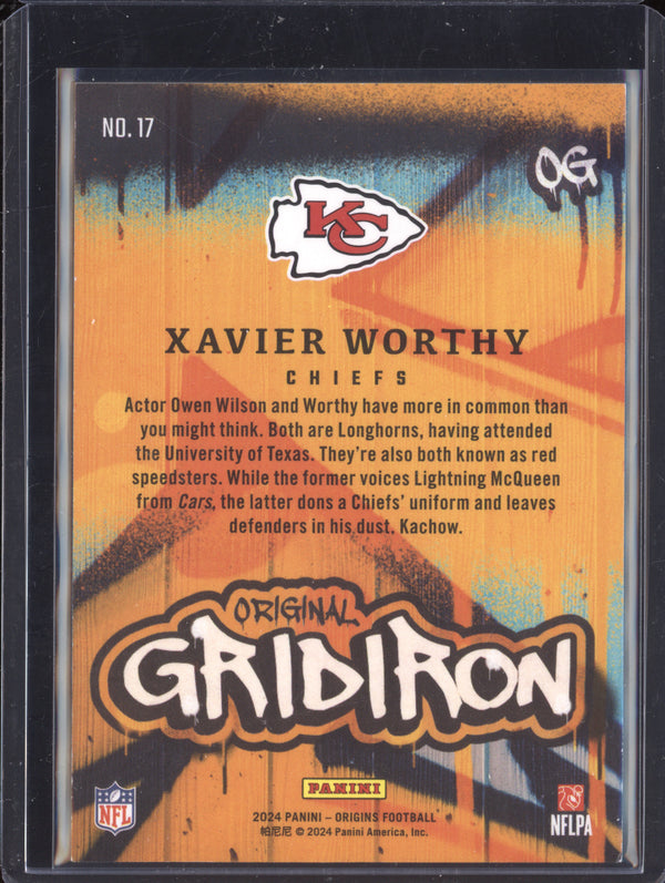 Xavier Worthy 2024 Panini Origins 17 Original Gridion RC