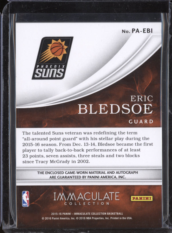 Eric Bledsoe 2015-16 Panini Immaculate PA-EBI Patch Autogrpah 39/60