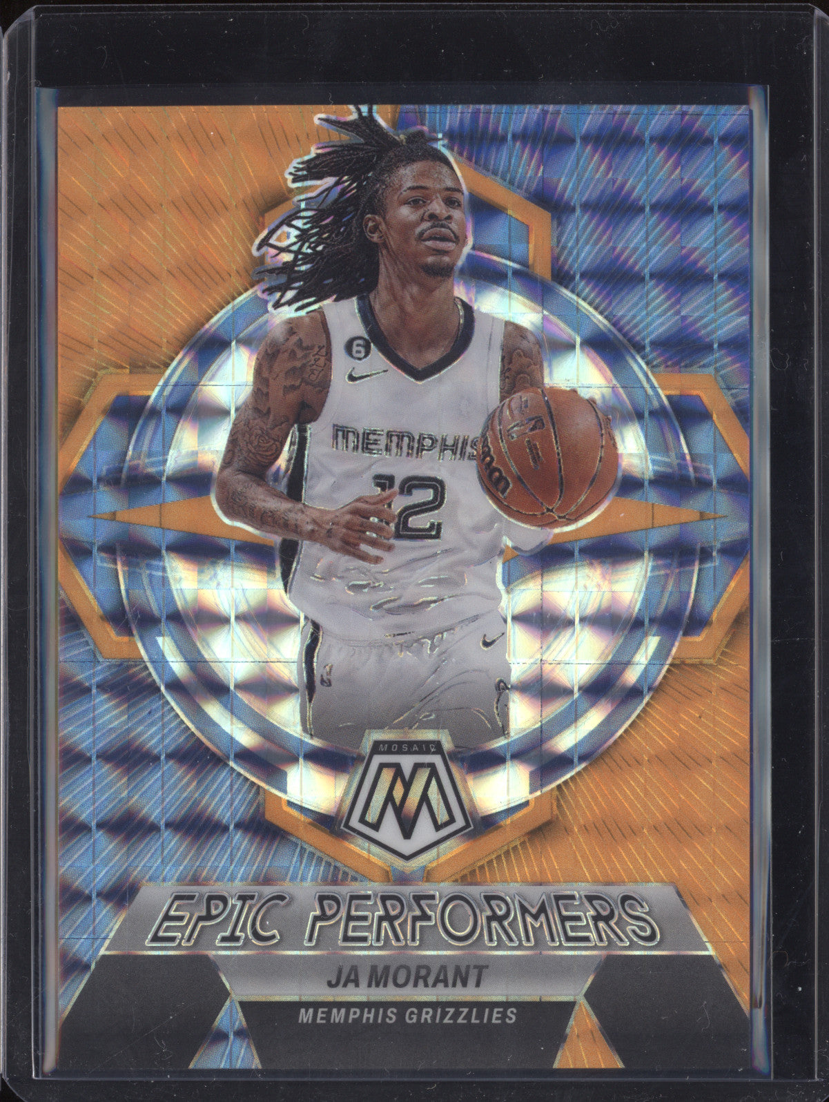 Ja Morant 2022-23 Panini Mosaic 8 Epic Performers Orange Flourescent 8/25